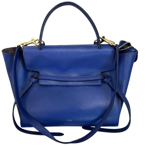 Celine Grained Calfskin Mini Belt Bag Cobalt